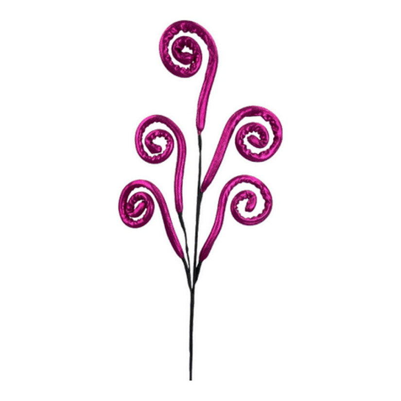 29" Metallic Spiral Spray: Hot Pink Image