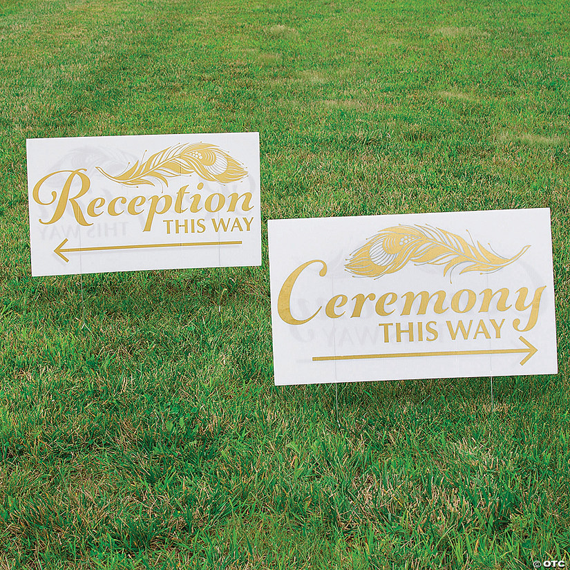 29" x 17"  Wedding Directional Double-Sided Sign Set - 2 Pc. Image