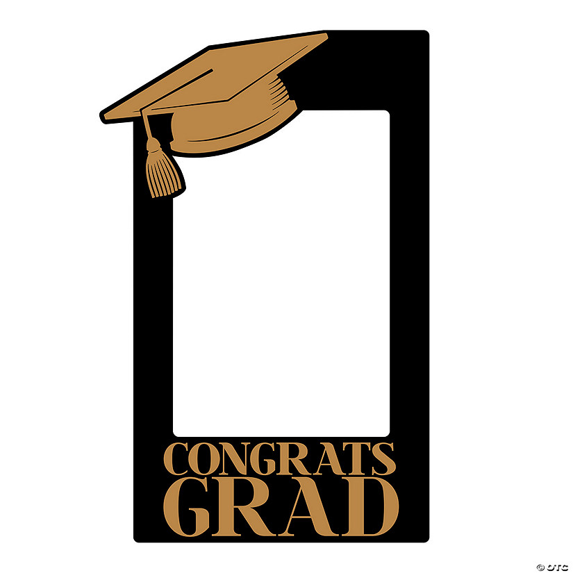 29" x 45" Congrats Grad Single-Sided Plastic Photo Booth Frame Image