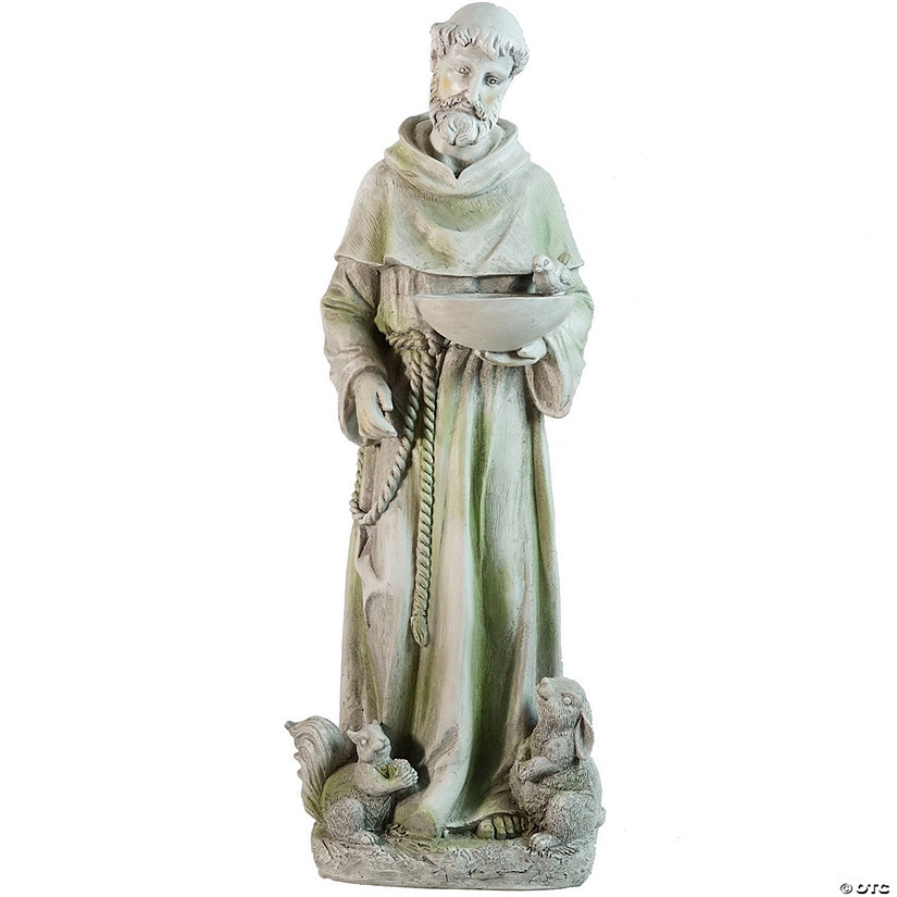 2ft Religious St. Francis of Assisi Bird Feeder Outdoor Garden Statue Image