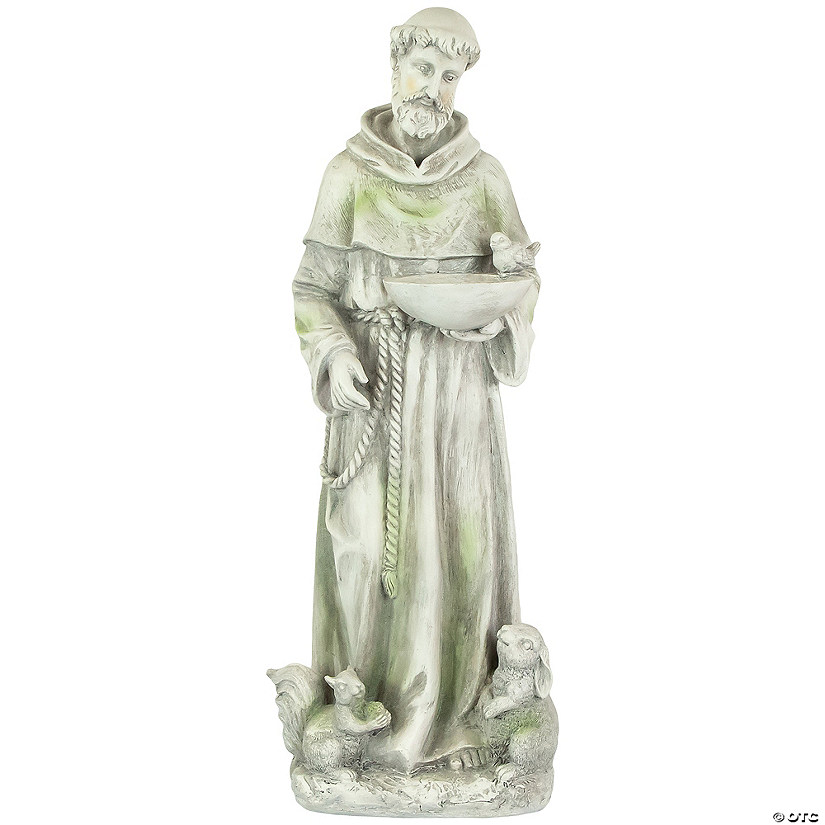 2ft Religious St. Francis of Assisi Bird Feeder Outdoor Garden Statue Image