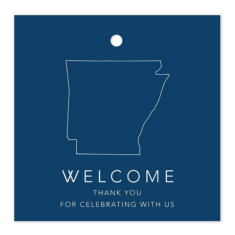 2in Navy OOT Welcome Arkansas Tags Image