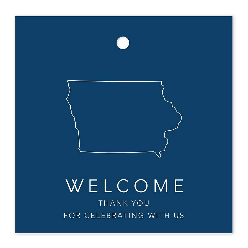 2in Navy OOT Welcome Iowa Tags Image