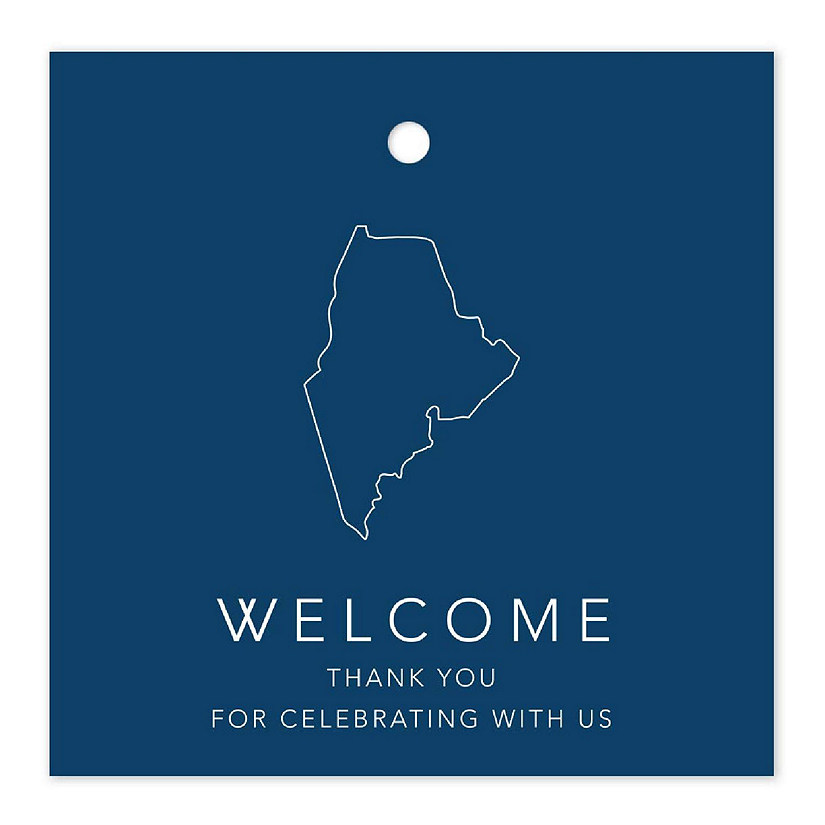 2in Navy OOT Welcome Maine Tags Image