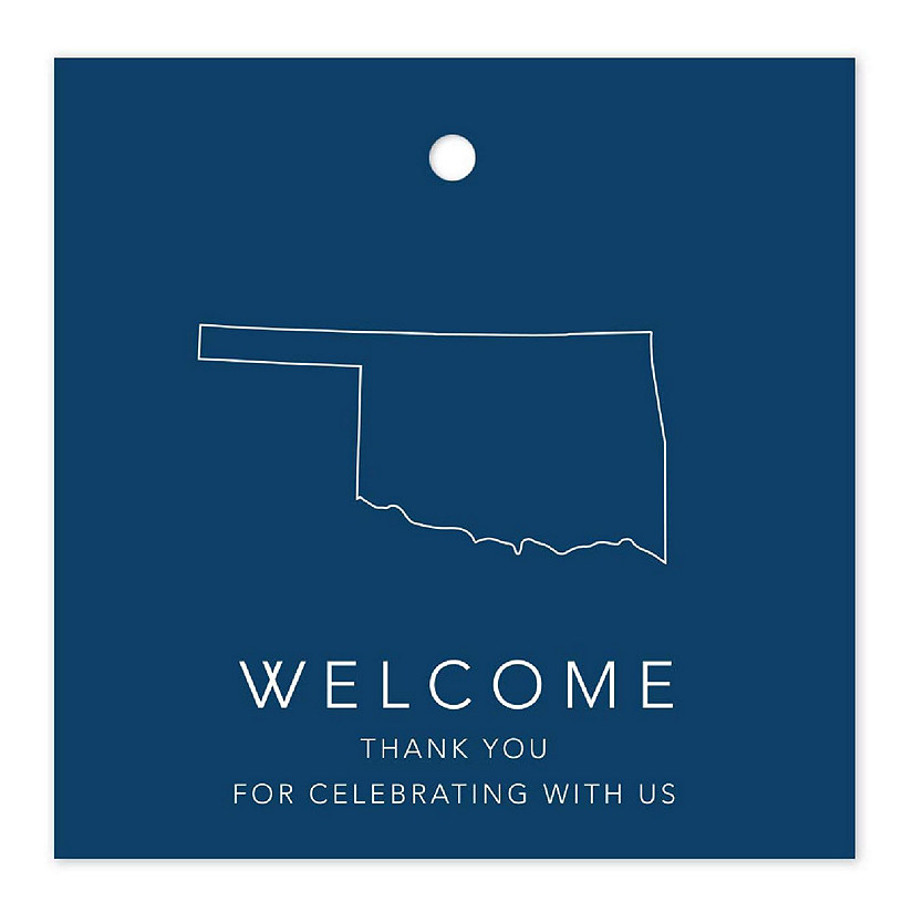 2in Navy OOT Welcome Oklahoma Tags Image
