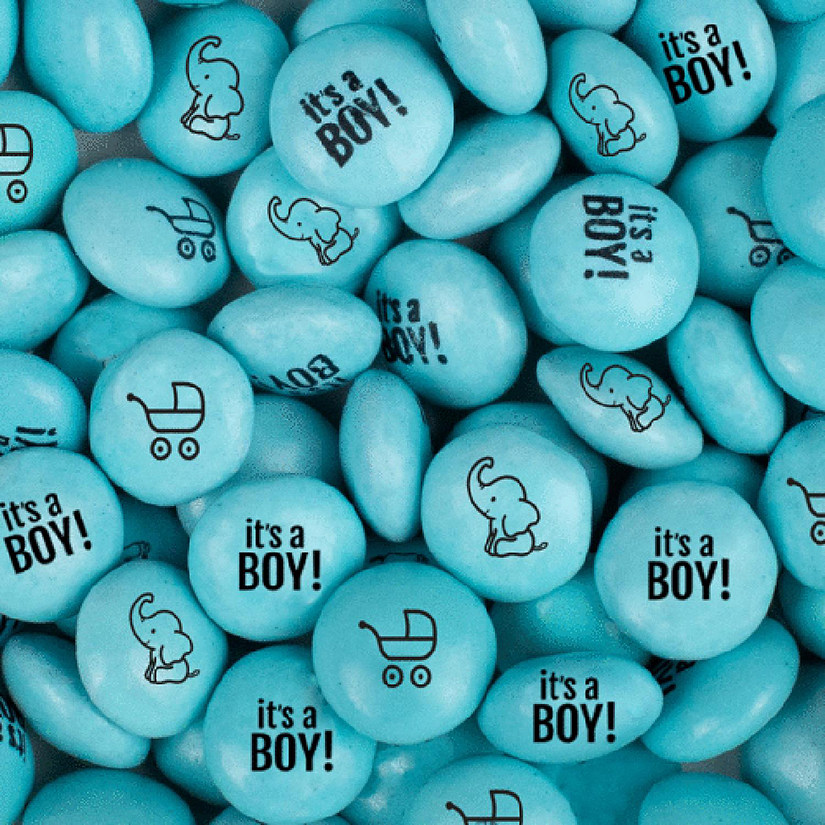 2lb It's a Boy Baby Shower Light Blue Candy Coated Milk Chocolate Minis (Approx. 1,000 pcs) - By Just Candy Image