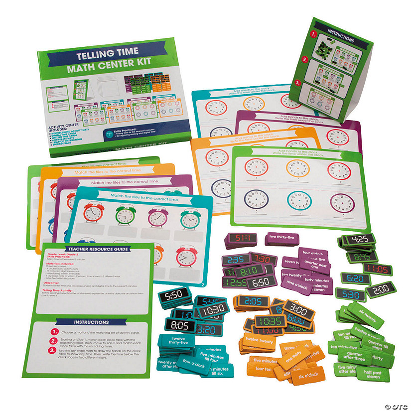2nd Grade Telling Time Educational Activity Classroom Center Kit - 31 Pc. Image