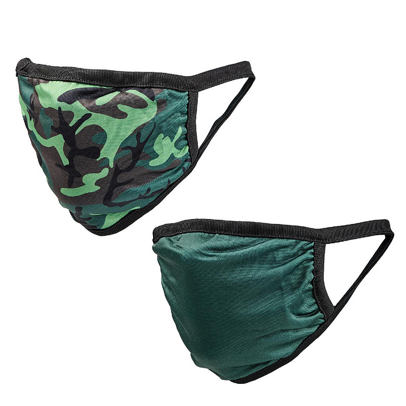 2pc Mask Set- Camo and Green Image
