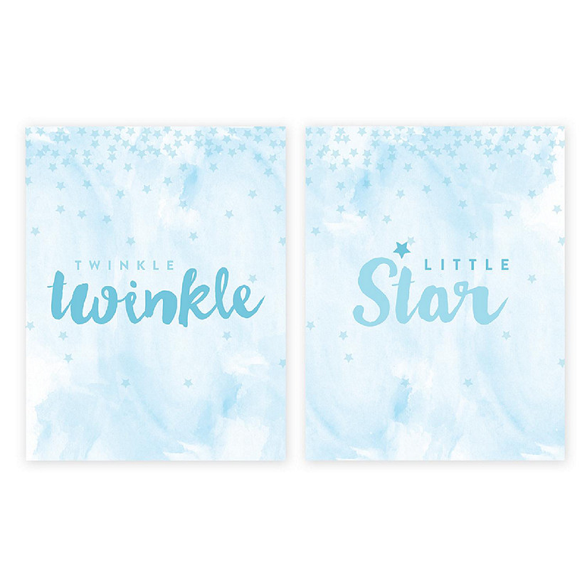 2PC Twinkle Star Blue Poster 8.5x11 Image