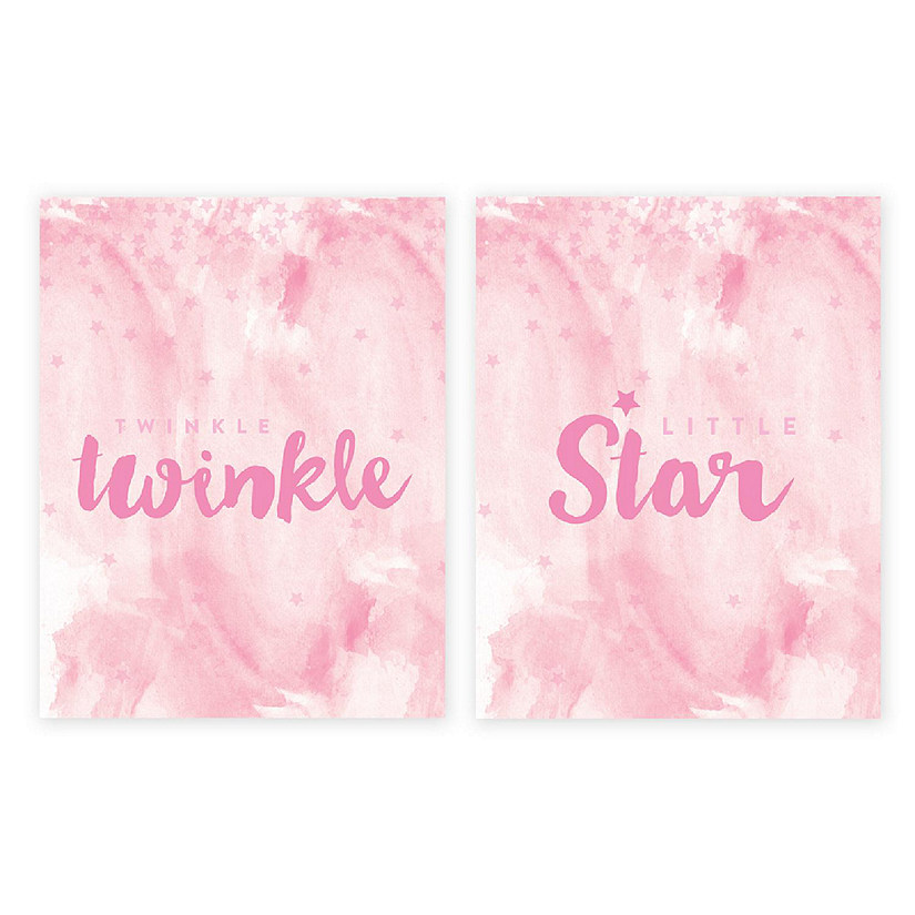 2PC Twinkle Star Pink Poster 8.5x11 Image