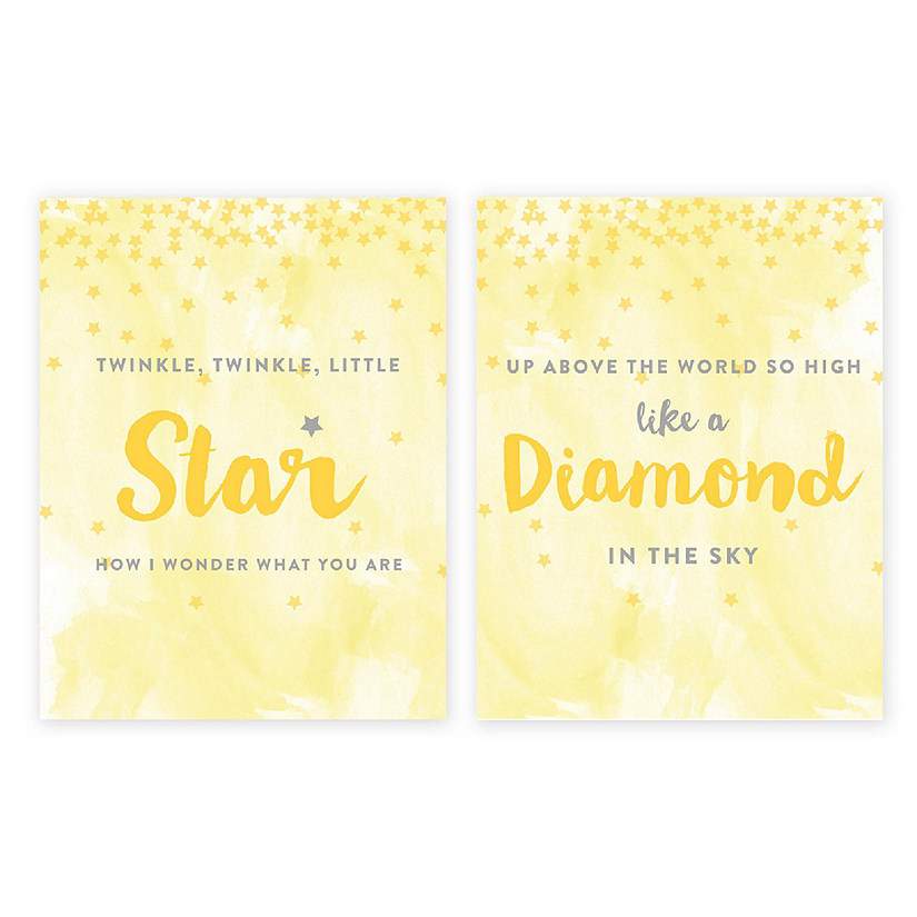 2PC Twinkle Star Yellow Poster 8.5x11 Image
