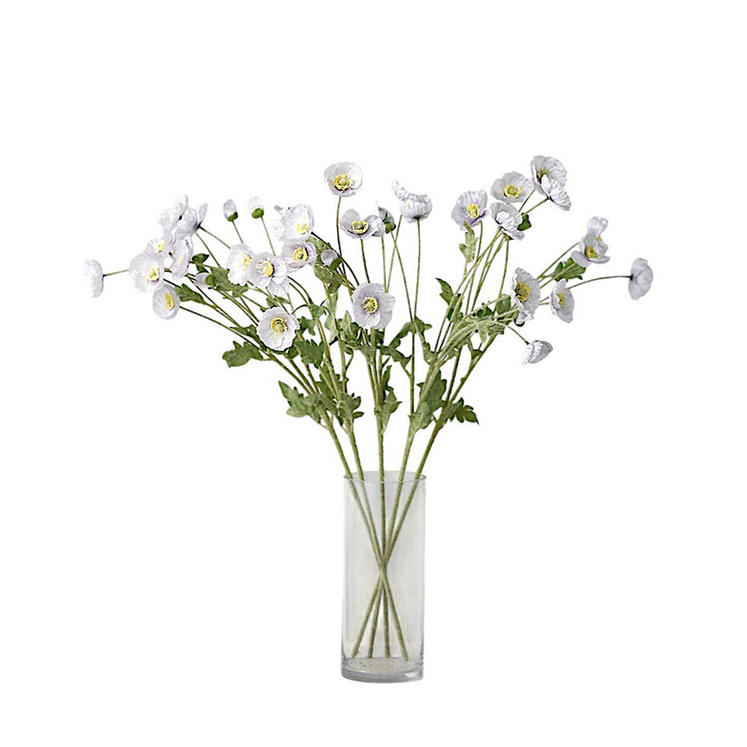 2PCS 33" Silk Artificial Poppy Sprays &amp;#8211; Long Stem Party Decor Image