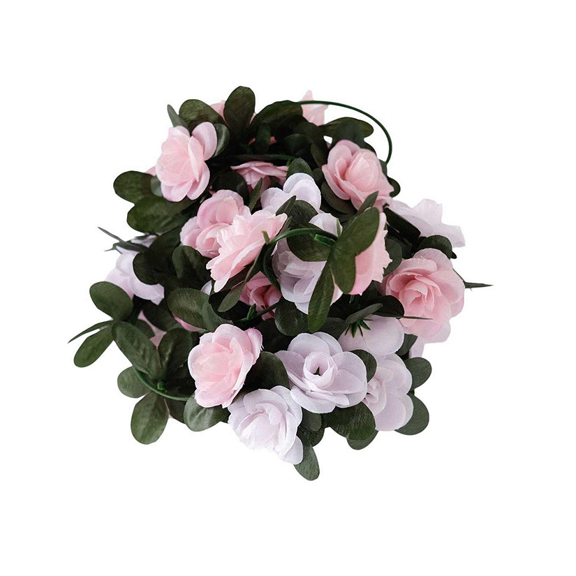 2PCS 8FT Artificial Mini Rose Garlands &amp;#8211; Hanging Floral Decor Image