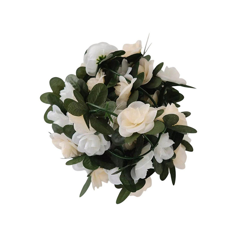 2PCS 8FT Artificial Mini Rose Garlands &amp;#8211; Hanging Floral Decor Image