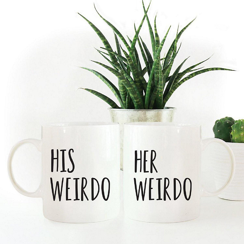 2PK His &amp; Her Weirdo Ceramic Coffee Mugs Image