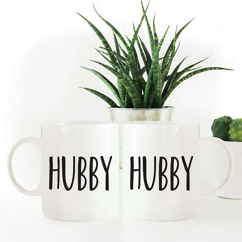 2PK Hubby &amp; Hubby Ceramic Coffee Mug Set Image
