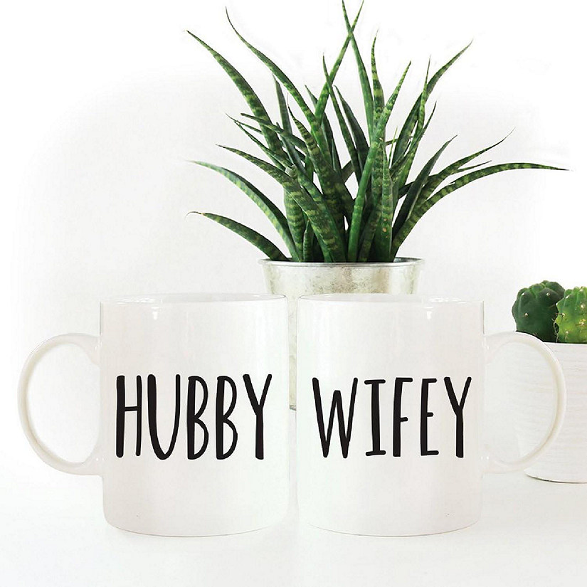 2PK Hubby &amp; Wifey Ceramic Coffee Mug Set Image