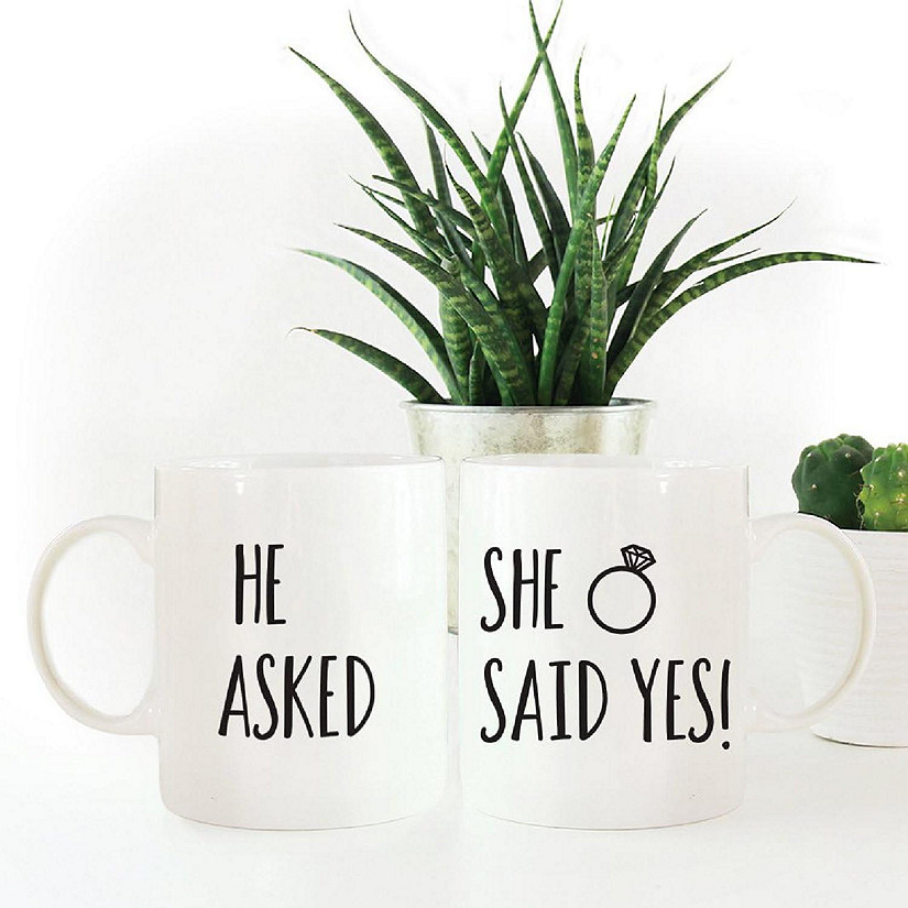 2PK She Said Yes Ceramic Coffee Mug Set Image