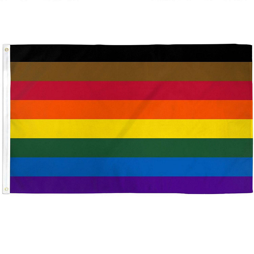 2x3 Philly Rainbow Waterproof Flag Philadelphia  Gay Pride LGBTQ Outdoor Banner Image