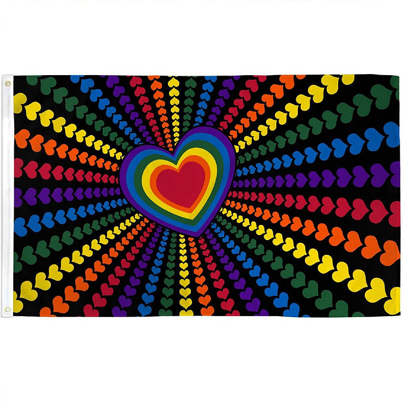 2x3 Rainbow Love Waterproof Flag Outdoor Banner Gay Pride LGBTQ Polyester New Image