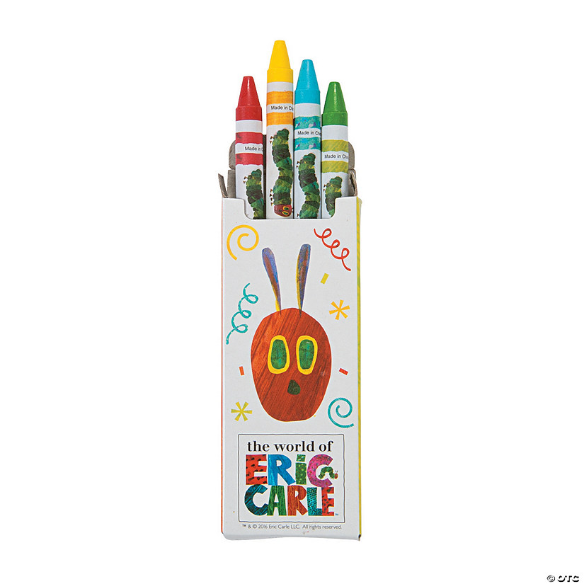 3 1/2" 4-Color World of Eric Carle The Very Hungry Caterpillar&#8482; Crayons - 24 Boxes Image