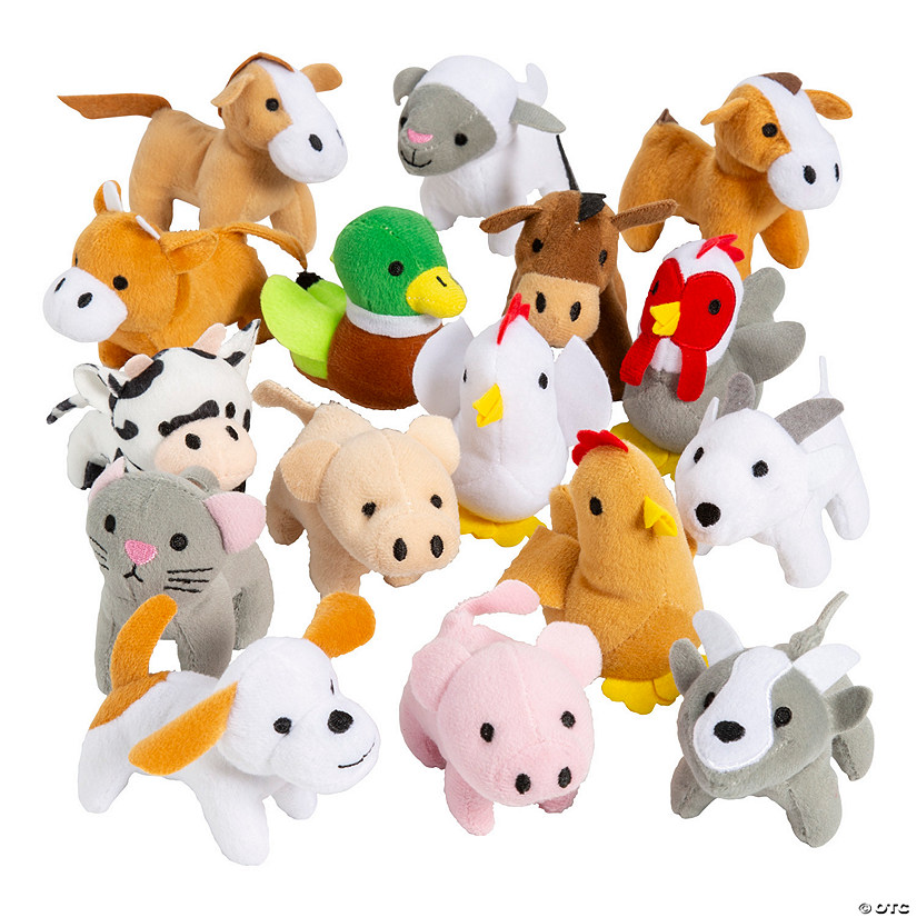 3 1/2" Bulk 50 Pc. Mini Farm Stuffed Animal Handout Assortment Image