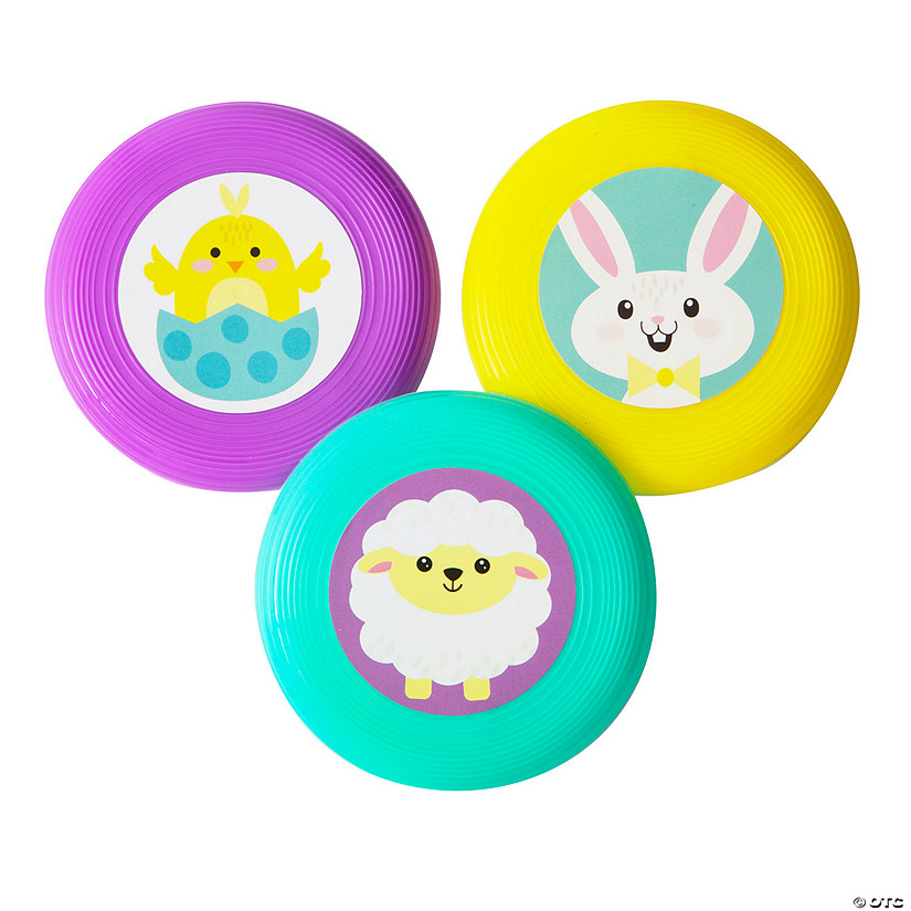 3 1/2" Bulk 72 Pc. Mini Easter Brightly Colored Plastic Flying Discs Image