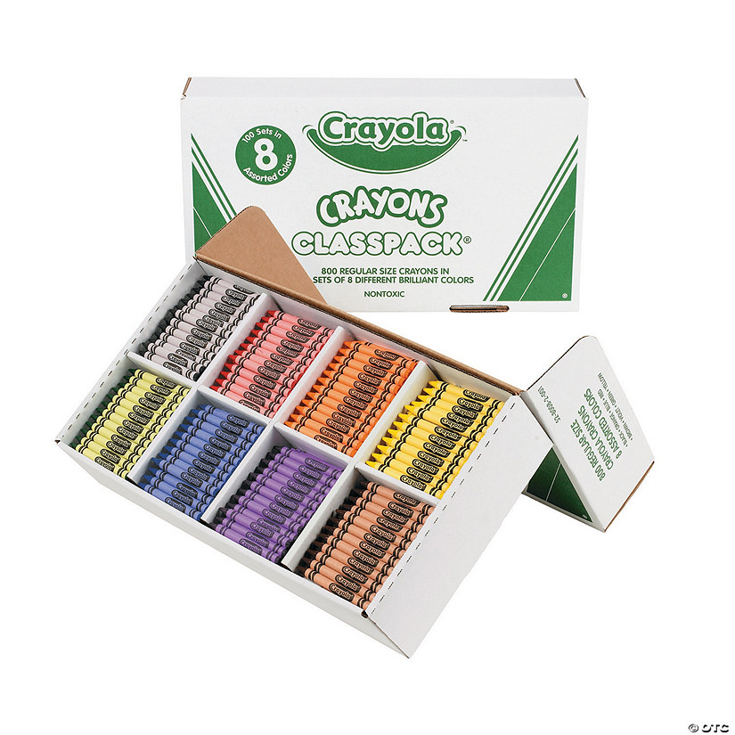 3 1/2" Bulk 800 Pc. Crayola<sup>&amp;#174;</sup> Crayons Classpack - 8 Colors per Pack Image