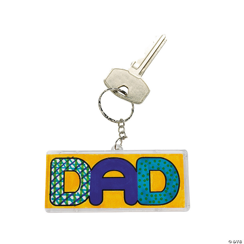 3 1/2" DIY Father's Day Dad Plastic Keychains - 12 Pc. Image
