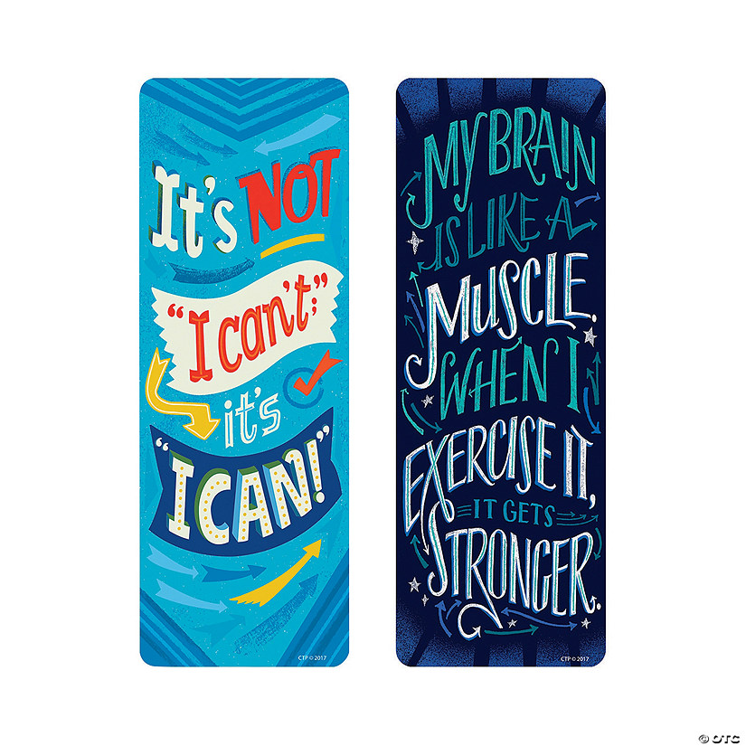 3 1/2" Growth Mindset Motivational Multicolor Cardstock Bookmarks - 30 Pc. Image