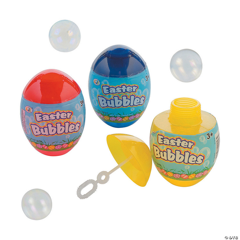 3 1/2" Plastic Easter Egg Bubbles - 12 Pc. Image