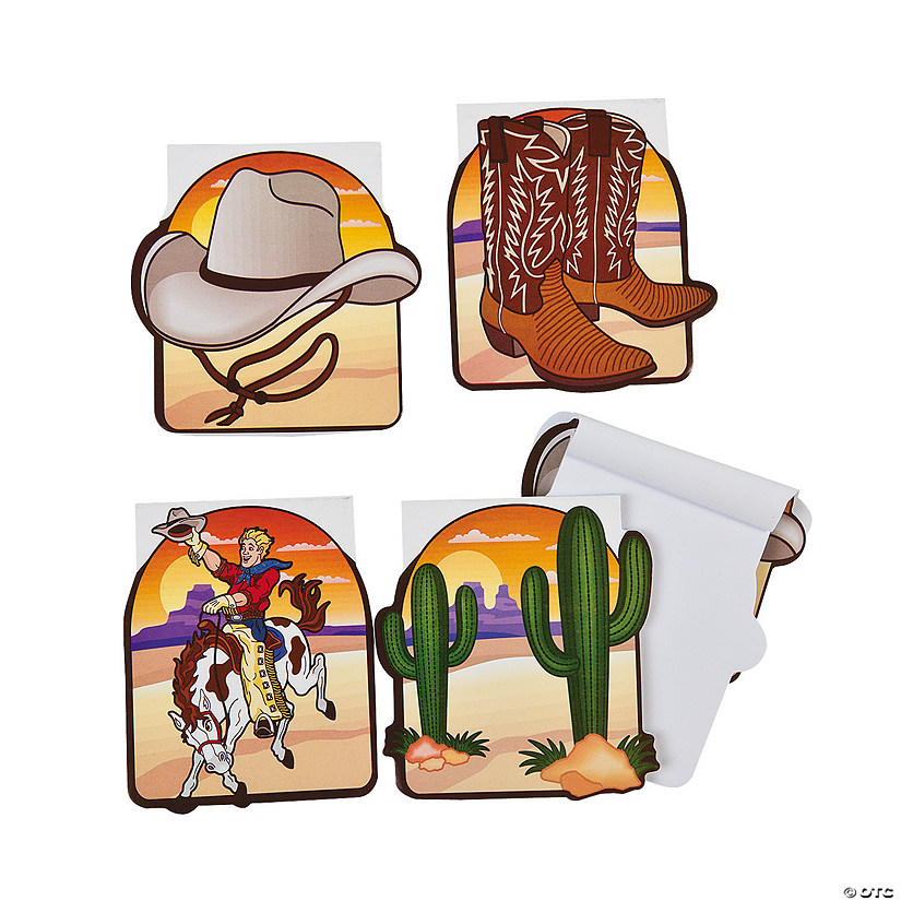 3 1/2" Wild West Cowboy Blank Paper Notepads - 24 Pc. Image