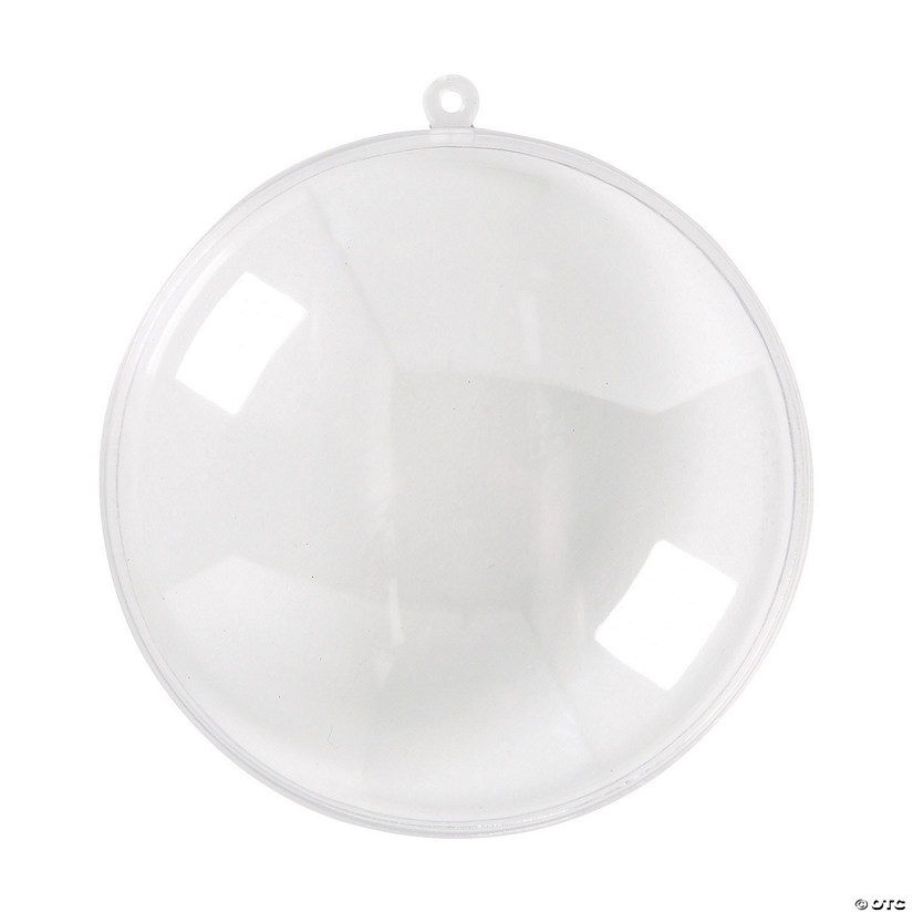 3 1/2" x 1 1/2" Large DIY Clear Plastic Christmas Disc Ornaments - 24 Pc. Image