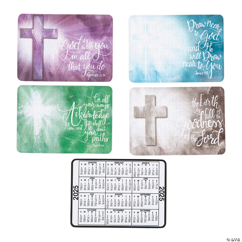 3 1/2" x 2 1/2" 2025 Religious Plastic Wallet Calendars &#8211; 12 Pc. Image