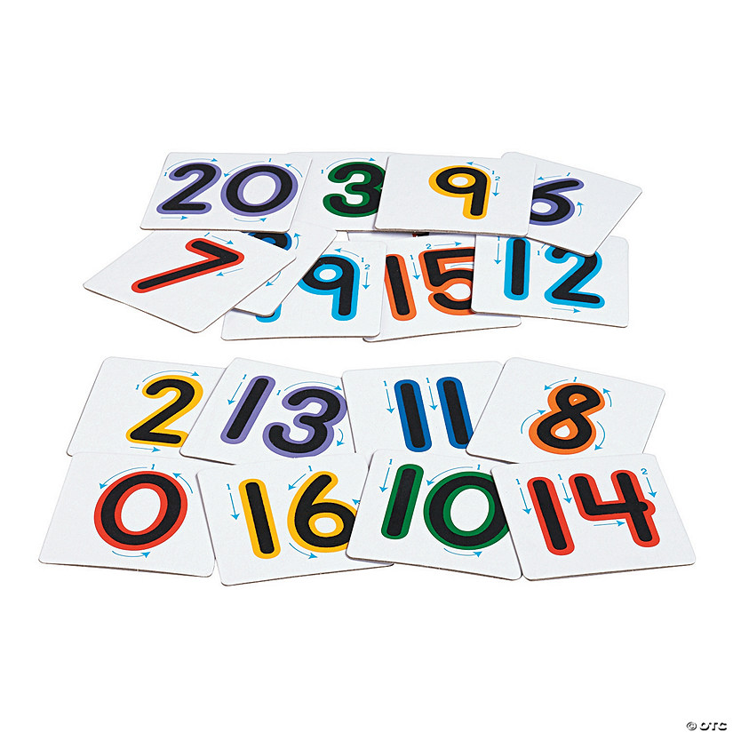 3 1/2" x 3 1/2" Cardboard Sensory Number Cards - 21 Pc. Image