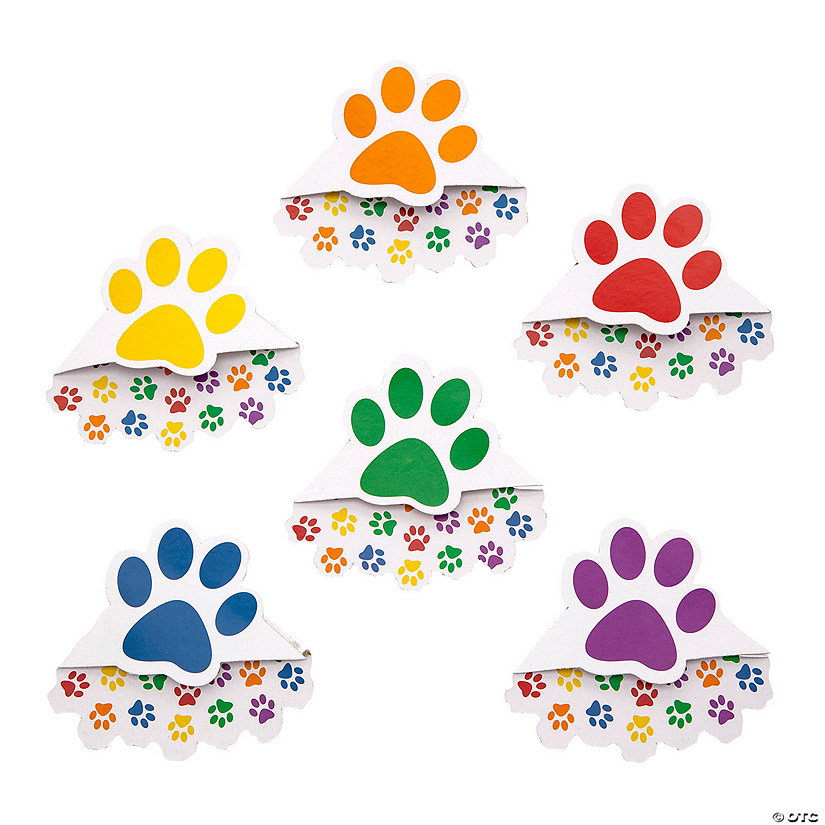 3 1/2" x 3 1/4" Paw Print Corner Cardstock Bookmarks - 24 Pc. Image