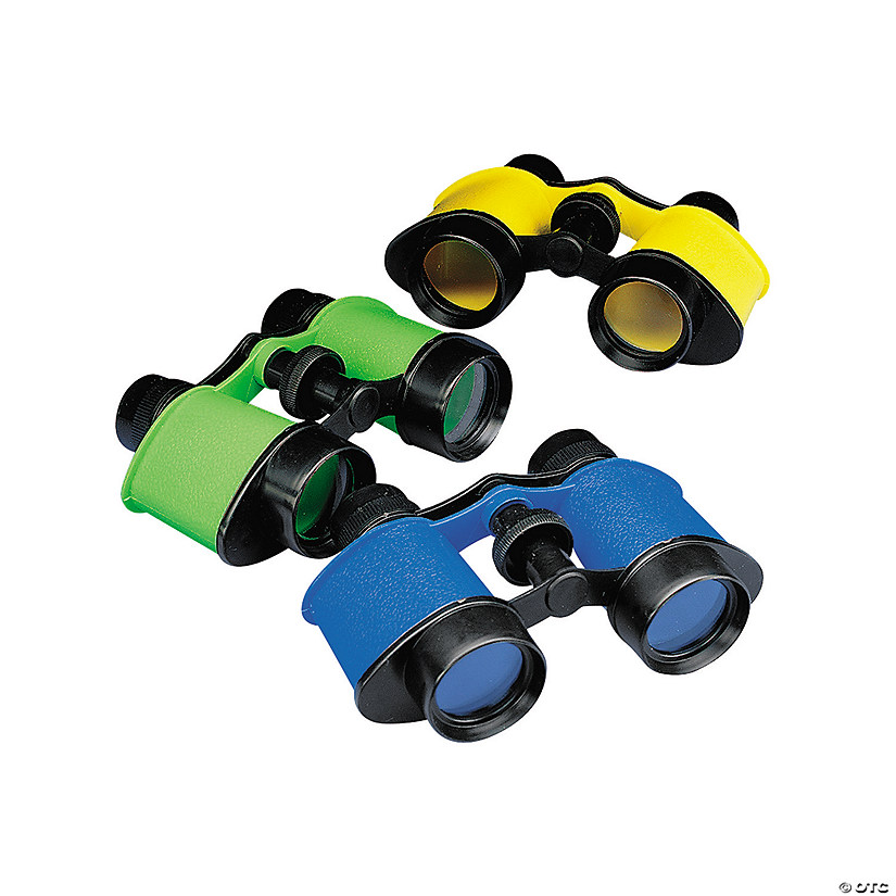 3 1/2" x 4 1/2" Bright Plastic Toy Binoculars - 12 Pc. Image