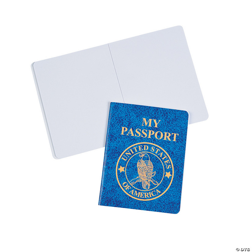 3 1/2" x 4 1/2" My Passport Blue & Gold Paper Notebooks - 24 Pc. Image
