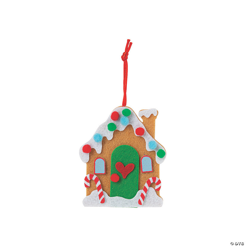 3 1/2" x 4" Gingerbread House Christmas Ornament Craft Kit - Makes 12 Image