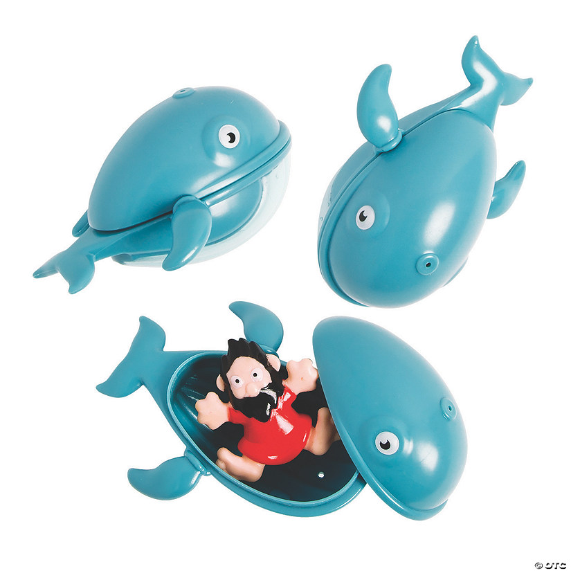 3 1/4" Jonah & the Whale Toy-Filled Plastic Easter Eggs - 12 Pc. Image