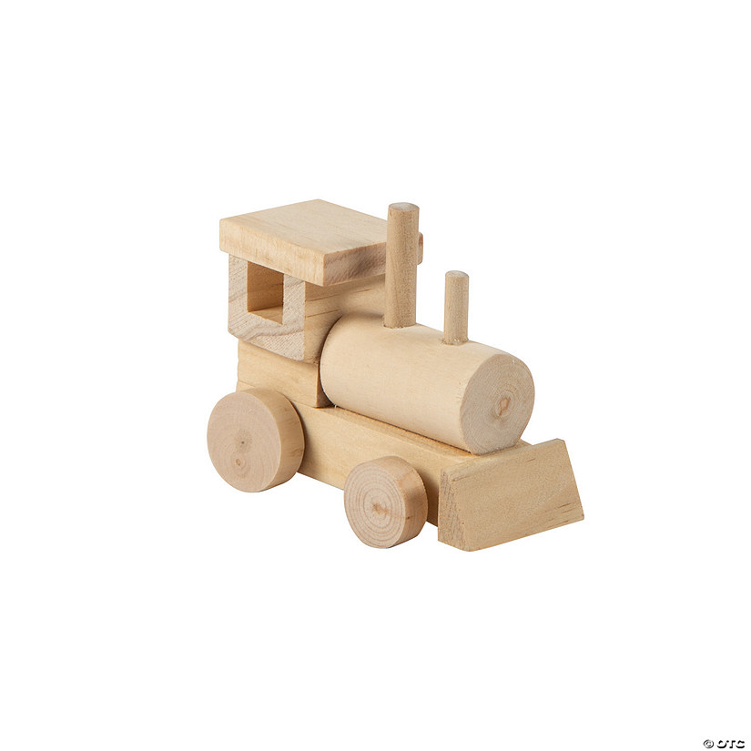 3 1/4" x 2 3/4" DIY Classic Unfinished Wood Train Engines - 12 Pc. Image