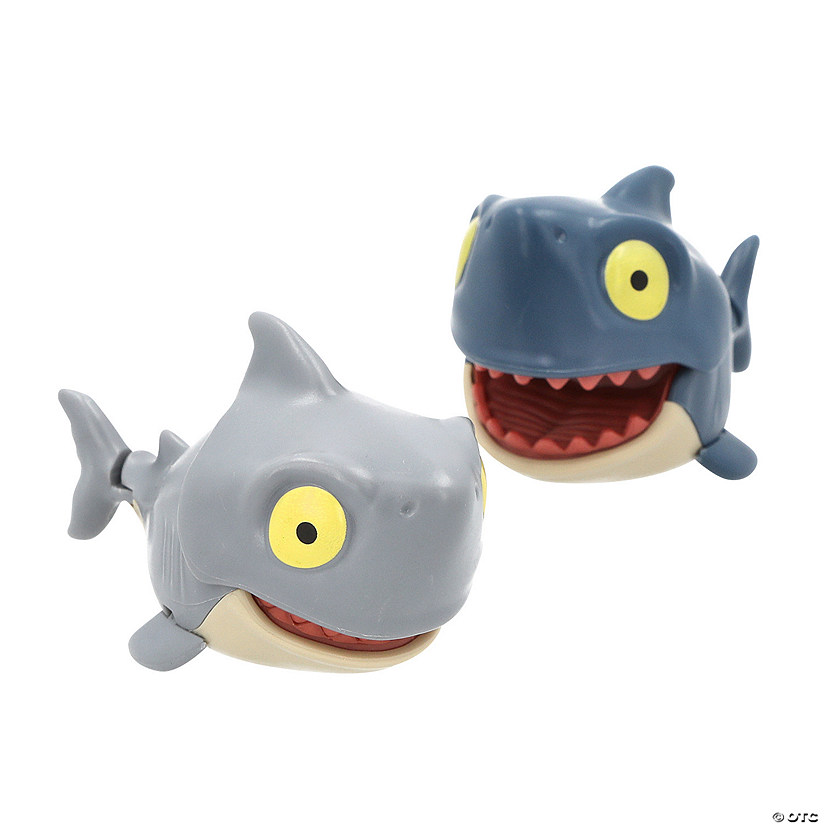 3 1/4&quot; x 2&quot; Blue &amp; Gray Chomping Plastic Shark Toys - 12 Pc. Image