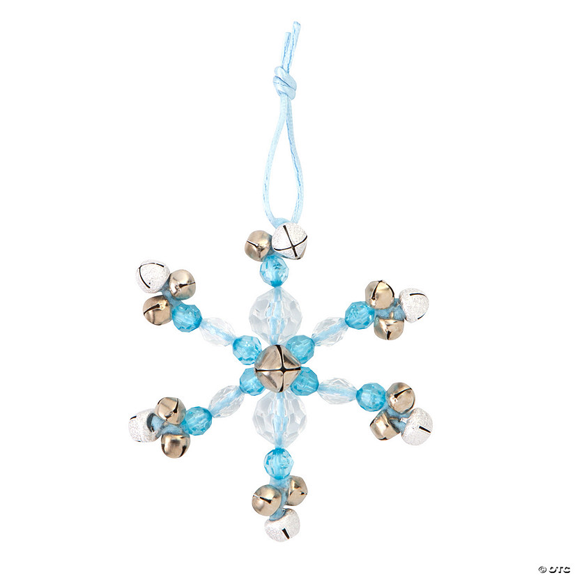3 1/4&quot; x 3 1/2&quot; Jingle Bell Snowflake Ornament Bead Craft Kit - Makes 12 Image