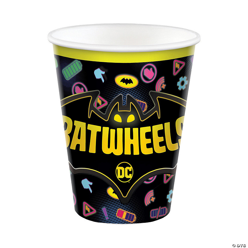 3 1/4" x 4" 9 oz. Batwheels&#8482; Party Disposable Paper Cups - 8 Ct. Image