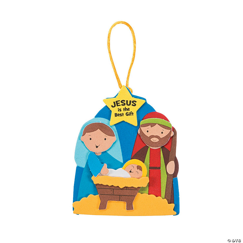 3 1/4" x 4" Bulk Nativity Jesus Gift Christmas Ornament Craft Kit - Makes 48 Image