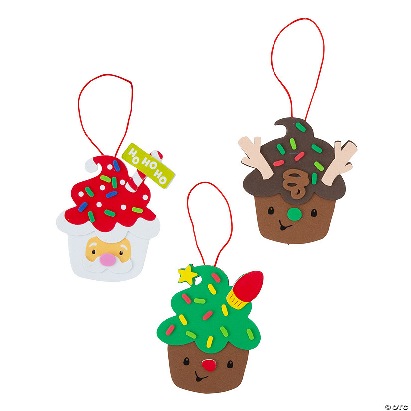 3 1/4" x 4" Christmas Cupcake Characters Ornament Craft Kit - Makes 12 Image