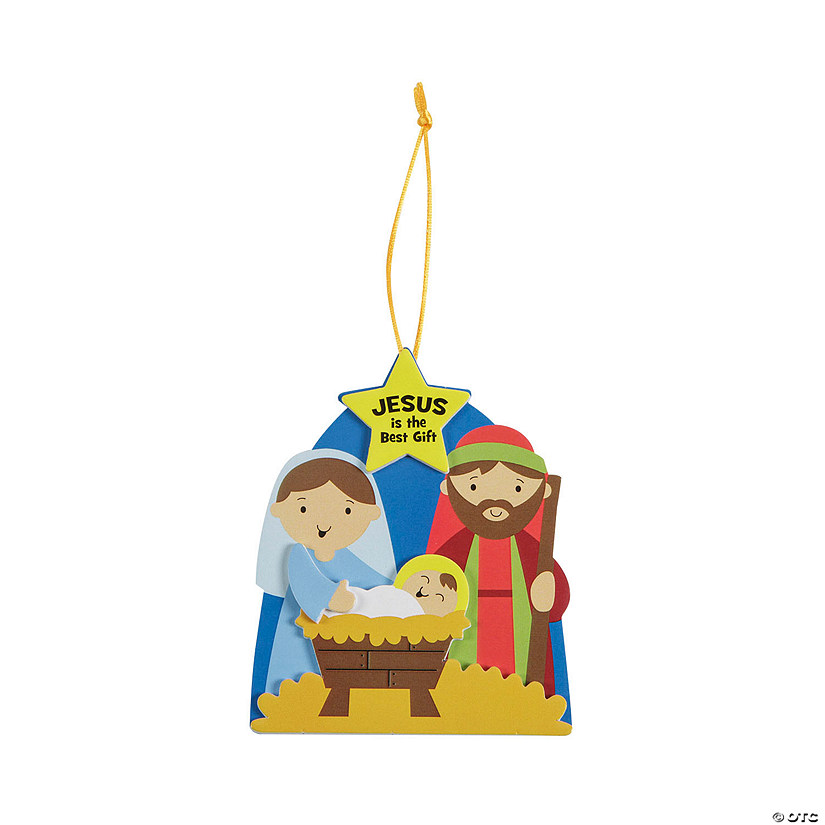 3 1/4" x 4" Nativity Jesus Gift Christmas Ornament Craft Kit - Makes 12 Image