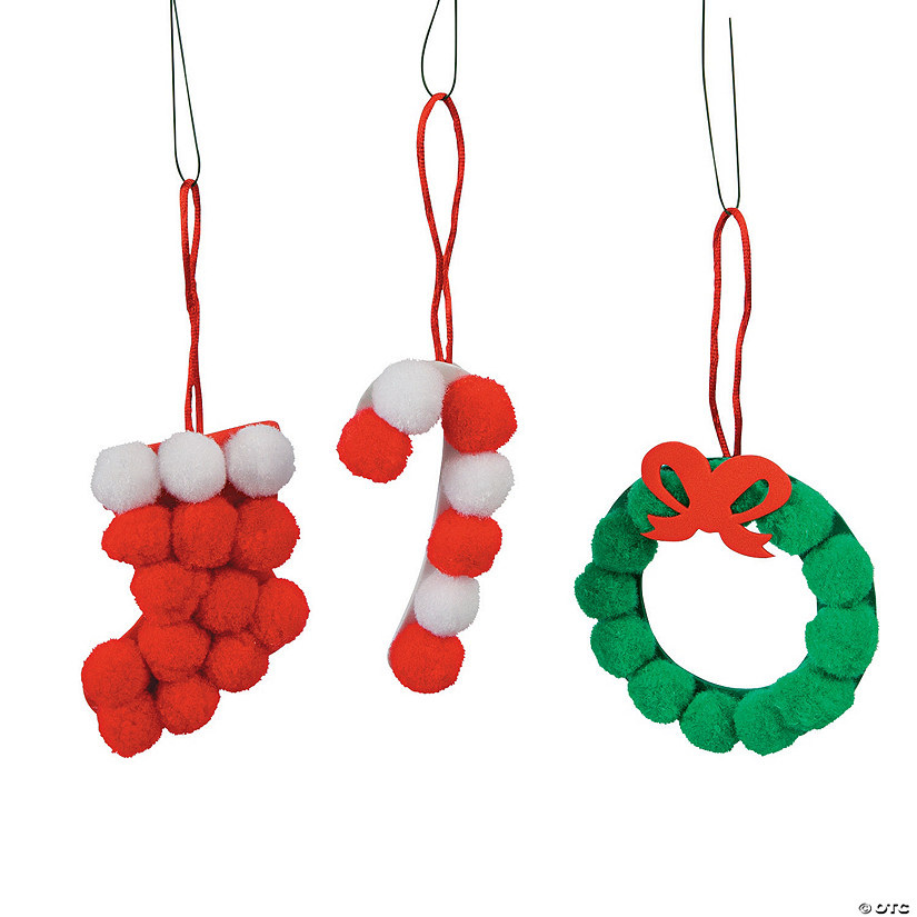 3 3/4" - 4 1/4" Bulk Pom-Pom Christmas Ornament Craft Kit - Makes 50 Image