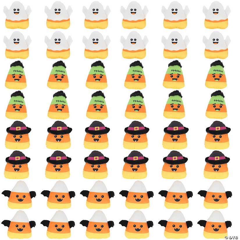 3 3/4" Bulk 48 Pc. Halloween Smiling Stuffed Candy Corn Assortment Image