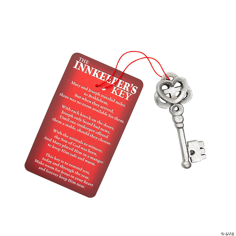 3 3/4" The Innkeeper&#8217;s Key Resin Christmas Ornaments with Card - 12 Pc. Image